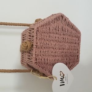 Vegan  Crossbody Straw basket bag
